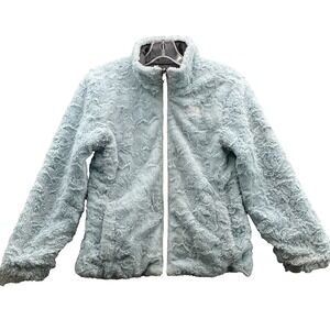 North Face Reversible Jacket Youth Girls Medium Sherpa Fleece Outdoor Hike Camp